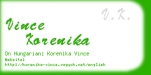 vince korenika business card